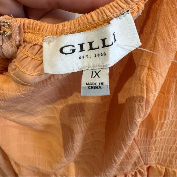 Gilli Orange Midi Sun Dress | Size 1X | NWOT - Picture 3 of 4